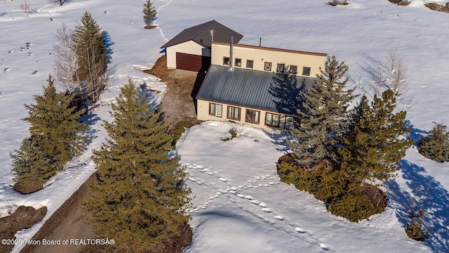 view of snowy aerial view