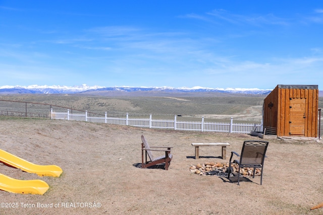 50 Shriver Ln, Pinedale, WY 82941 - view of yard with a mountain view and fence