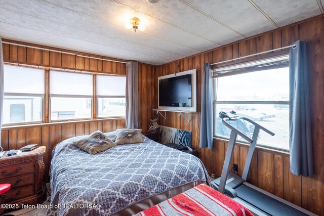 44 12th St, Marbleton, WY 83113 - bedroom with wood walls and multiple windows