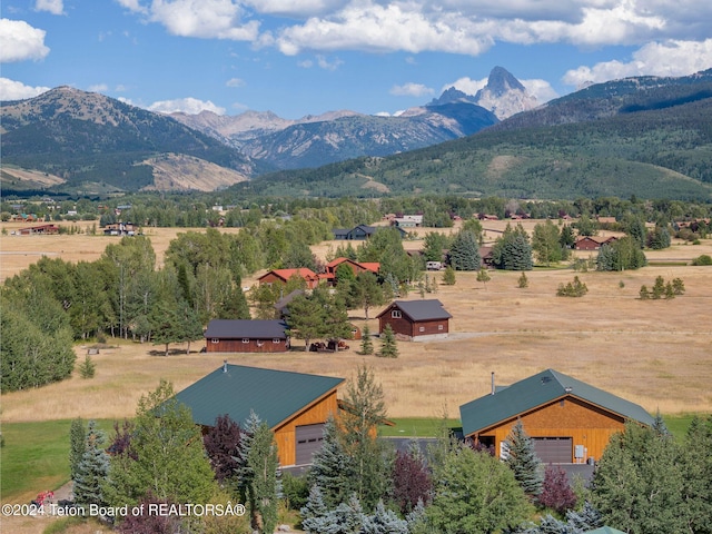 1820 Fall Line Dr, Driggs, ID 83422 - birds eye view of property featuring a mountain view and a rural view