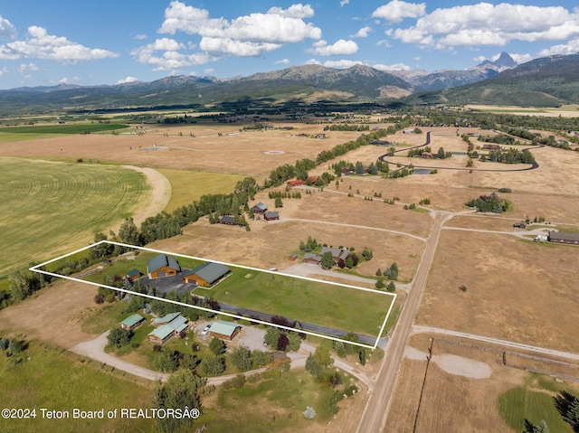 1820 Fall Line Dr, Driggs, ID 83422 - birds eye view of property featuring a rural view and a mountain view