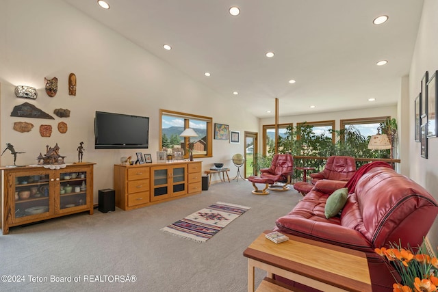1820 Fall Line Dr, Driggs, ID 83422 - carpeted living room featuring recessed lighting