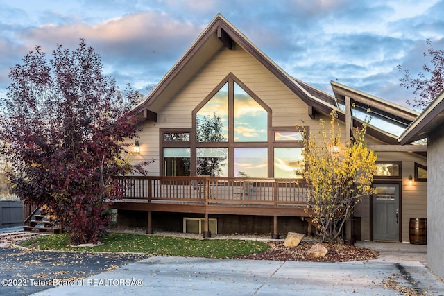 17 C B Ln, Pinedale, WY 82941 - view of front facade featuring a wooden deck