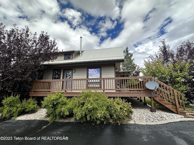 17 C B Ln, Pinedale, WY 82941 - rear view of property with a deck and metal roof