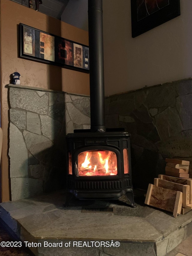 17 C B Ln, Pinedale, WY 82941 - detailed view of a wood stove