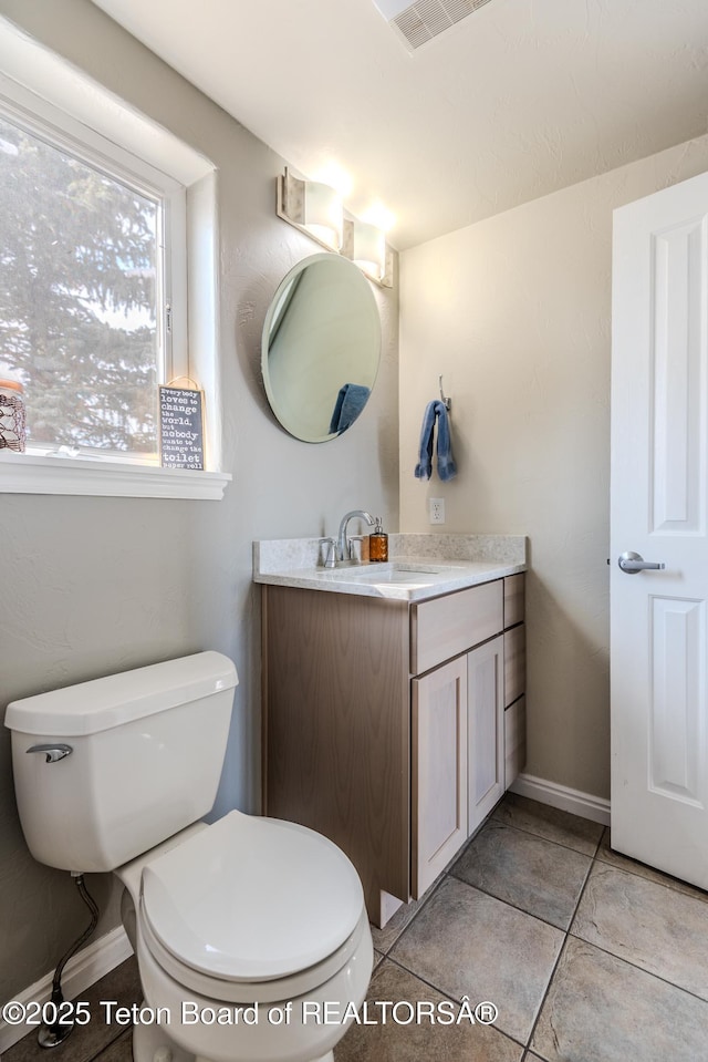17 C B Ln, Pinedale, WY 82941 - half bathroom with vanity, toilet, tile patterned flooring, and baseboards