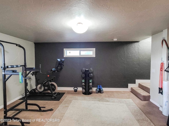 17 C B Ln, Pinedale, WY 82941 - exercise area featuring a textured ceiling, baseboards, and a textured wall