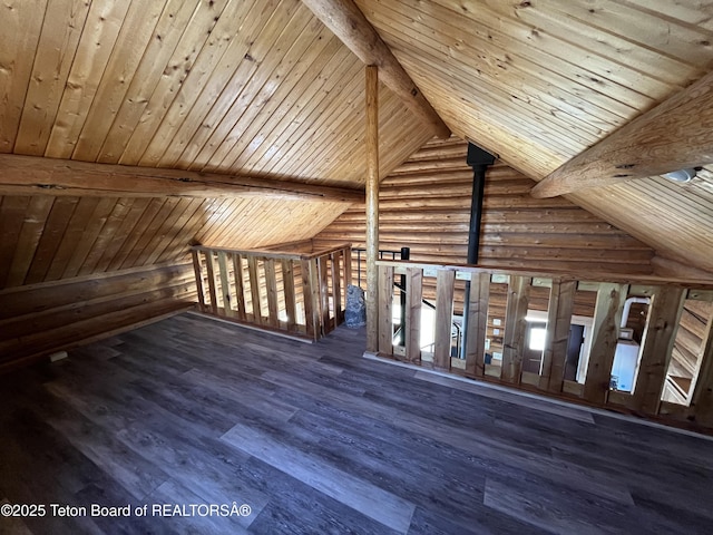 15 E Elk Horn Rd, Daniel, WY 83115 - bonus room featuring wood ceiling, rustic walls, and wood finished floors