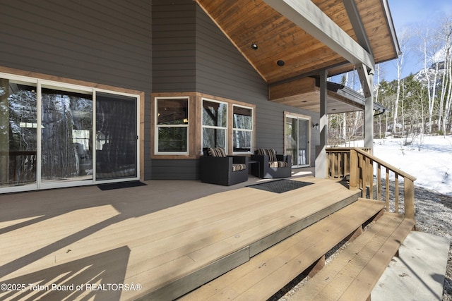 332 N Forest Dr, Star Valley Ranch, WY 83127 - view of snow covered deck