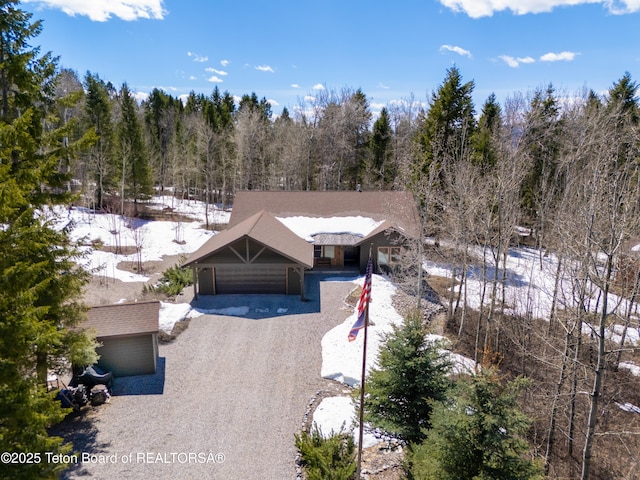 332 N Forest Dr, Star Valley Ranch, WY 83127 - snowy aerial view featuring a view of trees
