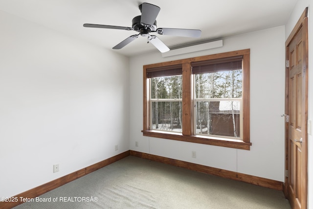 332 N Forest Dr, Star Valley Ranch, WY 83127 - empty room featuring baseboards, carpet flooring, and ceiling fan