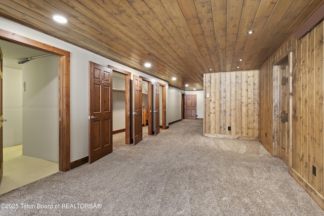 332 N Forest Dr, Star Valley Ranch, WY 83127 - interior space with light colored carpet, wooden ceiling, and recessed lighting