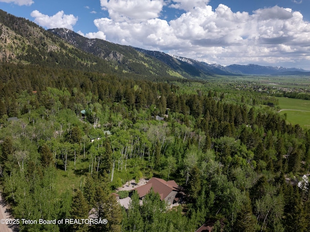 332 N Forest Dr, Star Valley Ranch, WY 83127 - drone / aerial view of a forest and a mountainous background