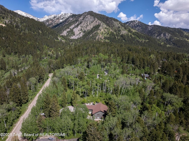 332 N Forest Dr, Star Valley Ranch, WY 83127 - mountain view featuring a heavily wooded area