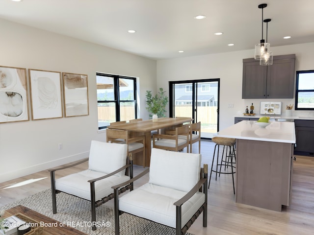 668 Palisade Trl, Driggs, ID 83422 - dining room with light wood-type flooring and recessed lighting
