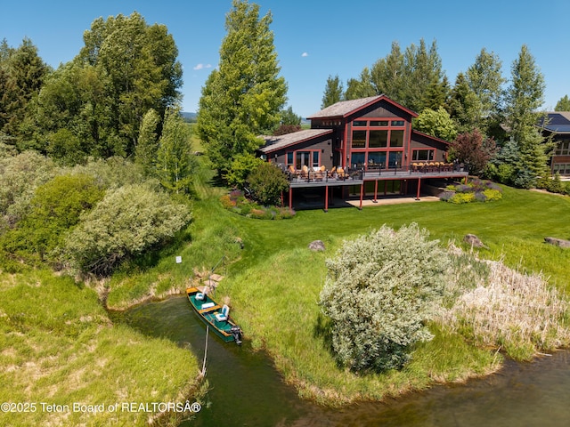 4053 S Adams Rd, Driggs, ID 83422 - back of property with a deck with water view