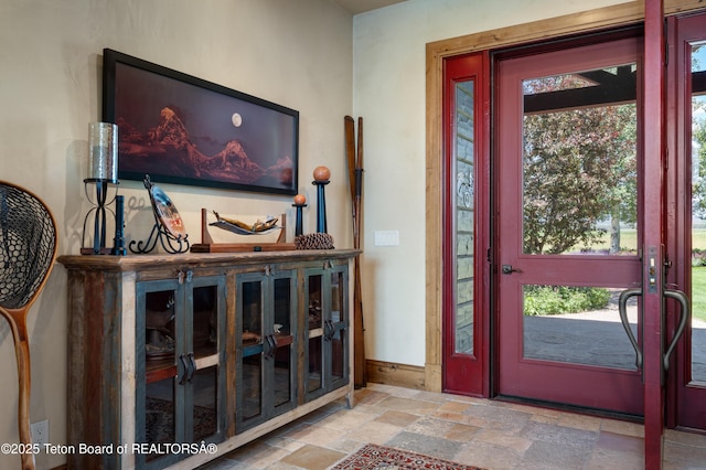 4053 S Adams Rd, Driggs, ID 83422 - entrance foyer with stone tile floors and plenty of natural light