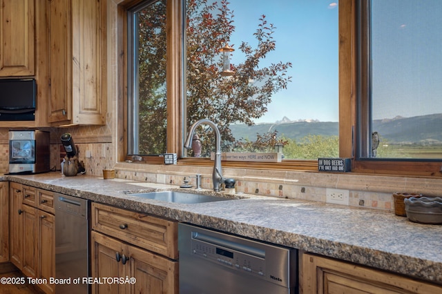 4053 S Adams Rd, Driggs, ID 83422 - kitchen featuring stainless steel dishwasher and backsplash