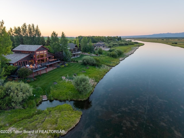 4053 S Adams Rd, Driggs, ID 83422 - aerial view at dusk of a water view