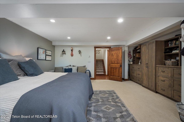 3375 W Killdeer Rd, Jackson, WY 83001 - bedroom featuring light colored carpet and recessed lighting