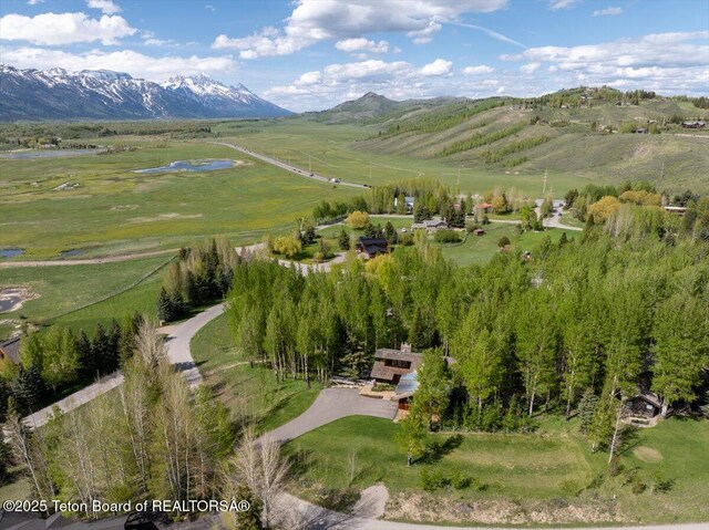 3375 W Killdeer Rd, Jackson, WY 83001 - aerial overview of property's location featuring a mountainous background