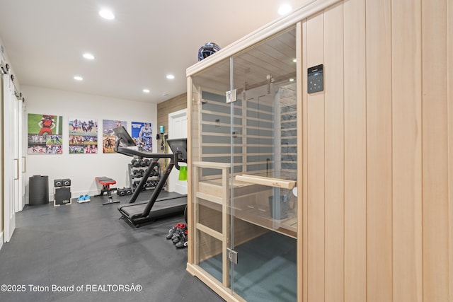 1070 Horseshoe Ln, Driggs, ID 83422 - exercise room with recessed lighting