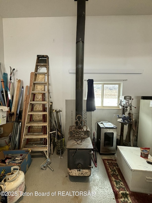 125 Wagon Rut Ln, Auburn, WY 83111 - misc room featuring a wood stove