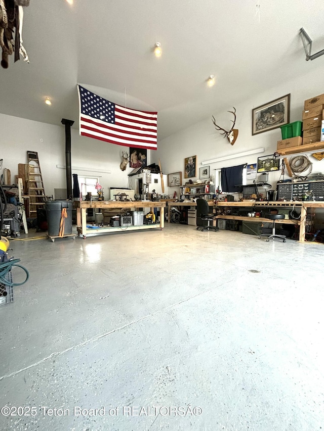 125 Wagon Rut Ln, Auburn, WY 83111 - garage with a workshop area