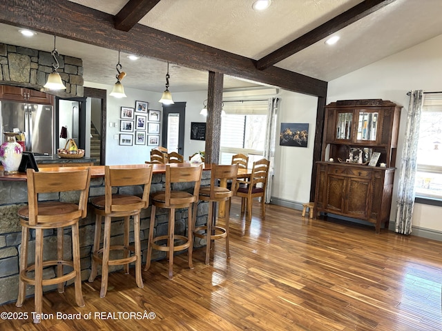 125 Wagon Rut Ln, Auburn, WY 83111 - dining room featuring wood finished floors and recessed lighting