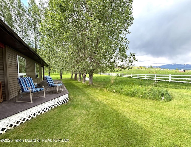 125 Wagon Rut Ln, Auburn, WY 83111 - view of yard with a deck with mountain view