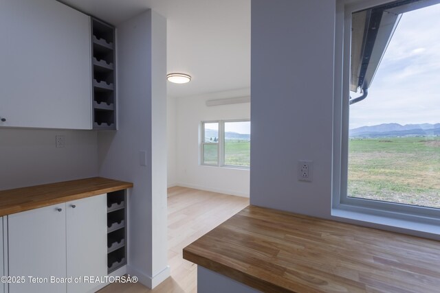 969 Caribou Peak Loop, Etna, WY 83118 - bar featuring light wood-style floors and a mountain view