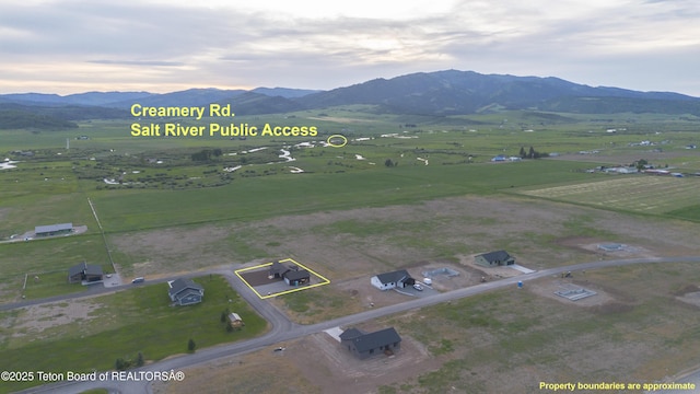 969 Caribou Peak Loop, Etna, WY 83118 - view of rural area featuring property boundaries highlighted and a mountainous background