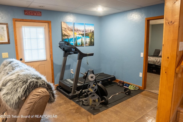 362 Snowmobile Ln, Daniel, WY 83115 - exercise room featuring a paneled ceiling