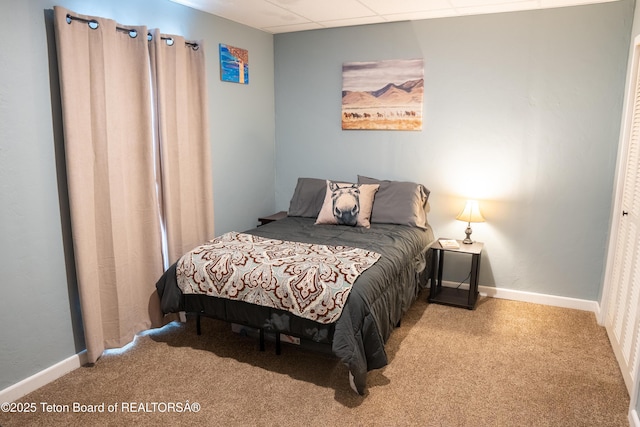 362 Snowmobile Ln, Daniel, WY 83115 - bedroom with carpet flooring and a paneled ceiling
