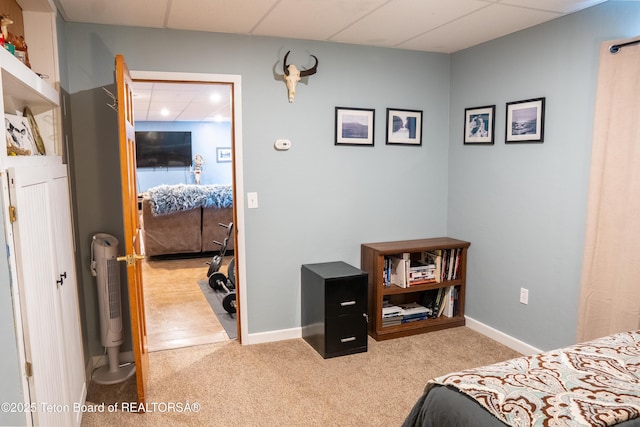362 Snowmobile Ln, Daniel, WY 83115 - bedroom featuring carpet and a drop ceiling