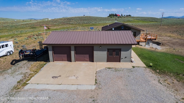 362 Snowmobile Ln, Daniel, WY 83115 - garage with a rural view and a mountain view