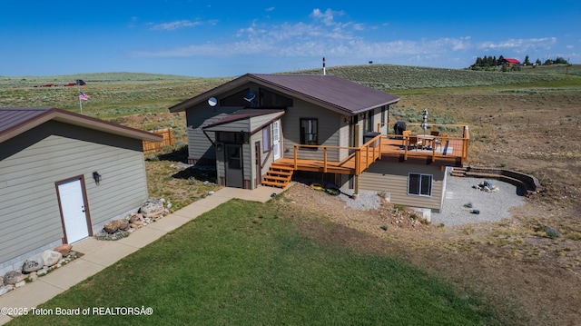 362 Snowmobile Ln, Daniel, WY 83115 - rear view of property featuring a deck