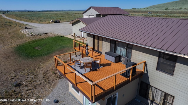 362 Snowmobile Ln, Daniel, WY 83115 - wooden terrace featuring a mountain view