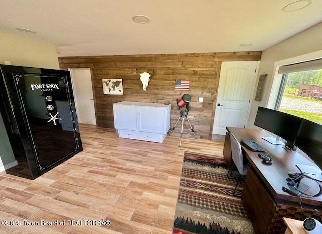 800 Dell Crk, Alpine, WY 83128 - office space featuring wood walls and light wood-style floors