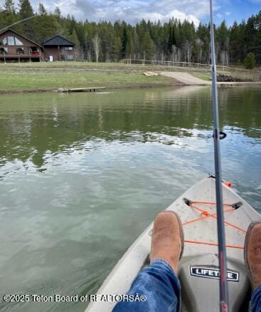800 Dell Crk, Alpine, WY 83128 - dock with a forest view and a water view