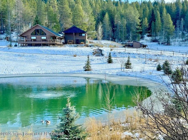 800 Dell Crk, Alpine, WY 83128 - water view featuring a heavily wooded area