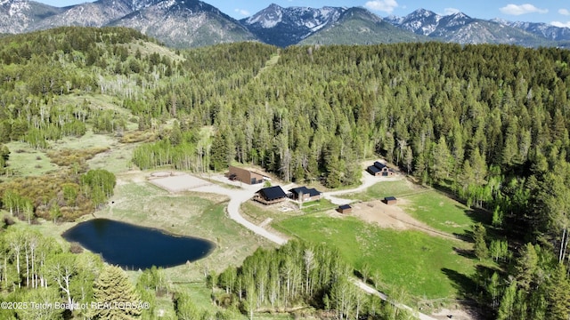 800 Dell Crk, Alpine, WY 83128 - aerial view of property's location featuring a heavily wooded area and mountains