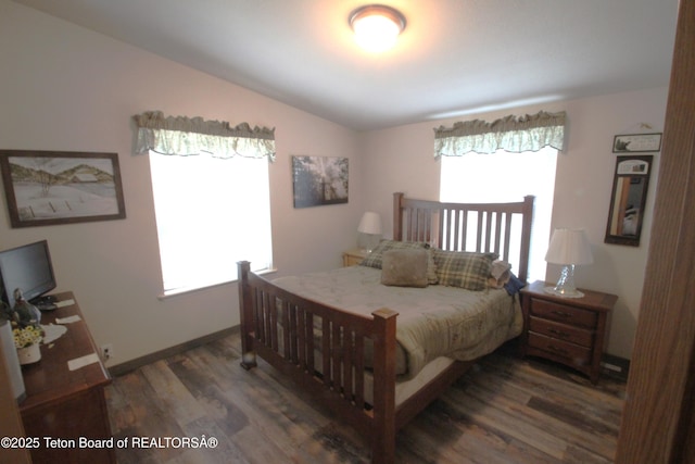 10 Foothill Blvd, Alpine, WY 83128 - bedroom with lofted ceiling, multiple windows, and wood finished floors