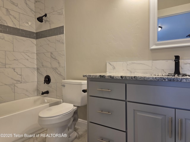 532 Palisade Trl, Driggs, ID 83422 - full bathroom with toilet, shower / bathing tub combination, and vanity