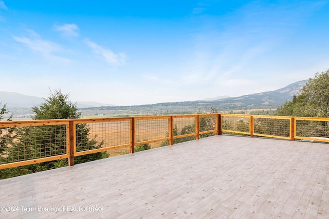 deck featuring a mountain view