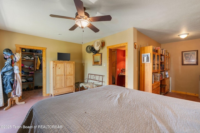 86 Hawks Rest Rd, Etna, WY 83118 - bedroom featuring a closet, ceiling fan, carpet flooring, and a spacious closet