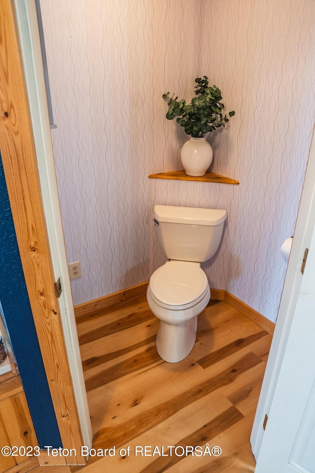 4 Beaver Ridge Rd, Daniel, WY 83115 - bathroom with baseboards, toilet, and wood finished floors