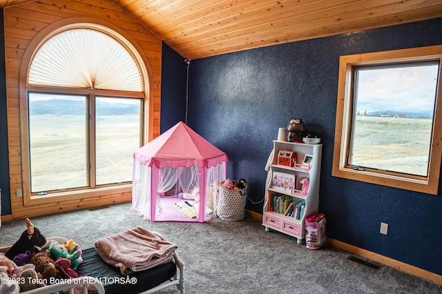 4 Beaver Ridge Rd, Daniel, WY 83115 - recreation room featuring plenty of natural light, carpet flooring, vaulted ceiling, and visible vents