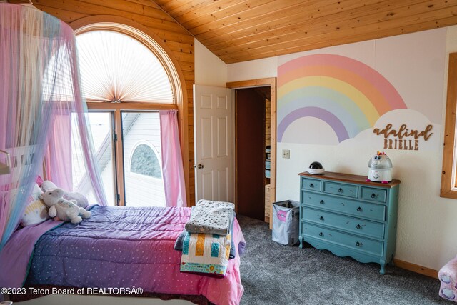 4 Beaver Ridge Rd, Daniel, WY 83115 - bedroom with carpet flooring and vaulted ceiling