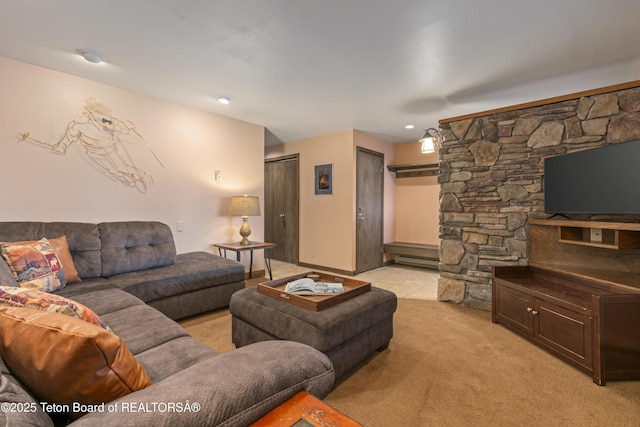 7250 N Rachel Way Unit 6, Teton Village, WY 83025 - living room featuring light colored carpet and baseboard heating
